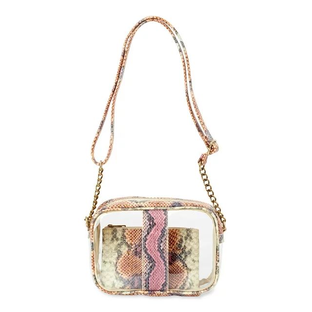 Time and Tru Clear Camera Crossbody with Pouch Snake | Walmart (US)