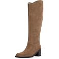 Women's Knee High Boots Pointed Toe Chunky Block Heel Tall Boots with Side Zipper Long Boot | Amazon (US)
