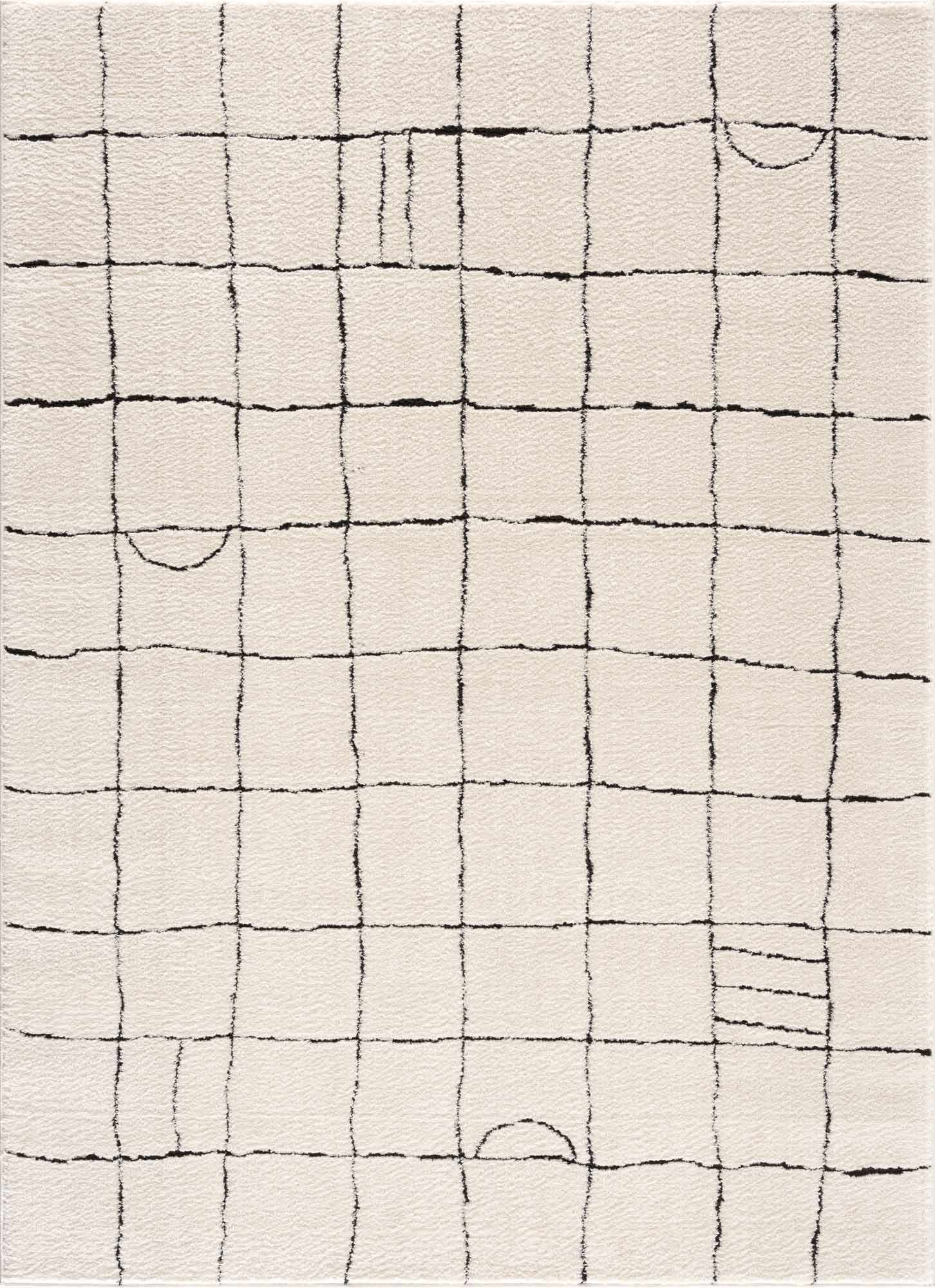 Keanu Off-White Grid Shag Rug - Limited Edition | Boutique Rugs