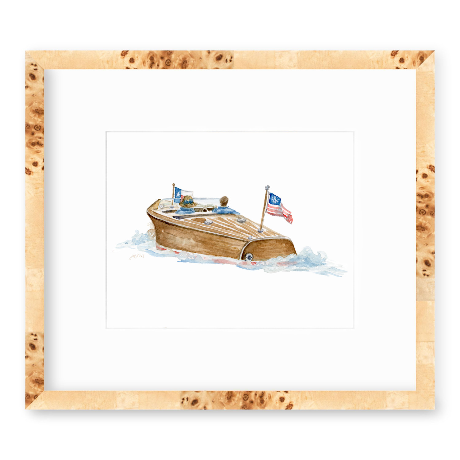 Chris Craft Boat Watercolor Art Print — Simply Jessica Marie | Simply Jessica Marie
