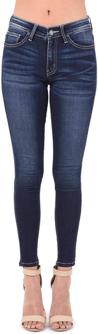 Kan Can Women's Mid Waist Skinny Fit Denim Jeans | Amazon (US)
