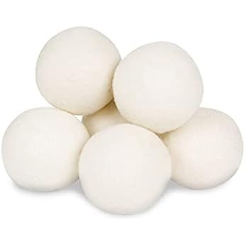 Otylzto Wool Dryer Balls 6-Pack, Drying Balls for Laundry,Reusable As Natural Fabric Softener, Reduc | Amazon (US)