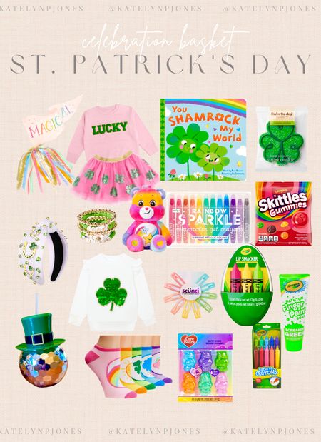 St Patrick's Day celebration basket for little girls🍀💗🍀 sharing all the cutest St Patty's day finds for your little lucky charm! 

#LTKSeasonal #LTKkids #LTKfamily