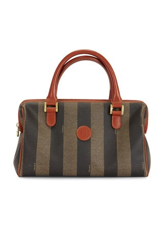 Fendi Pequin Handbag in Green,Brown | FWRD 