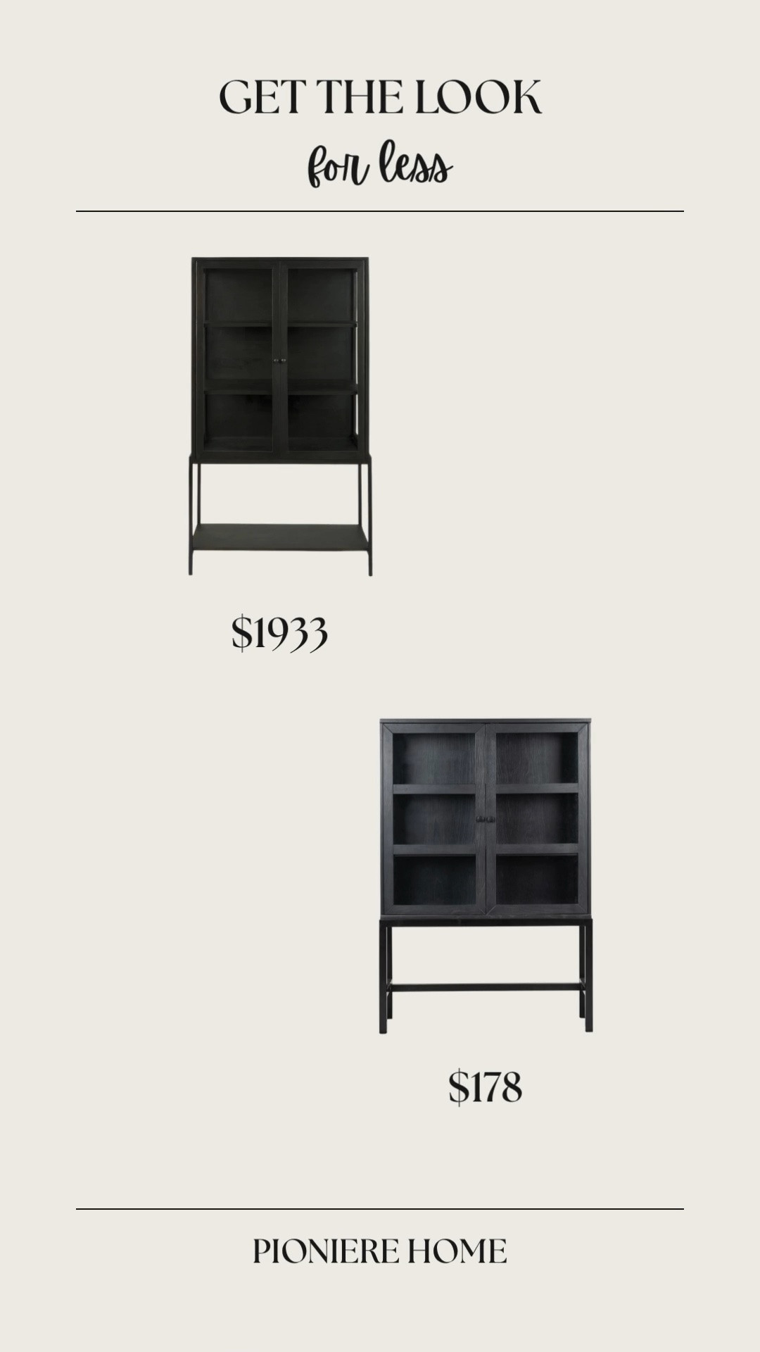 Get the look for less dining display cabinet. Black glass door cabinet, modern storage, designer look for less #furnituredupe

#LTKSaleAlert #LTKHome #LTKSeasonal