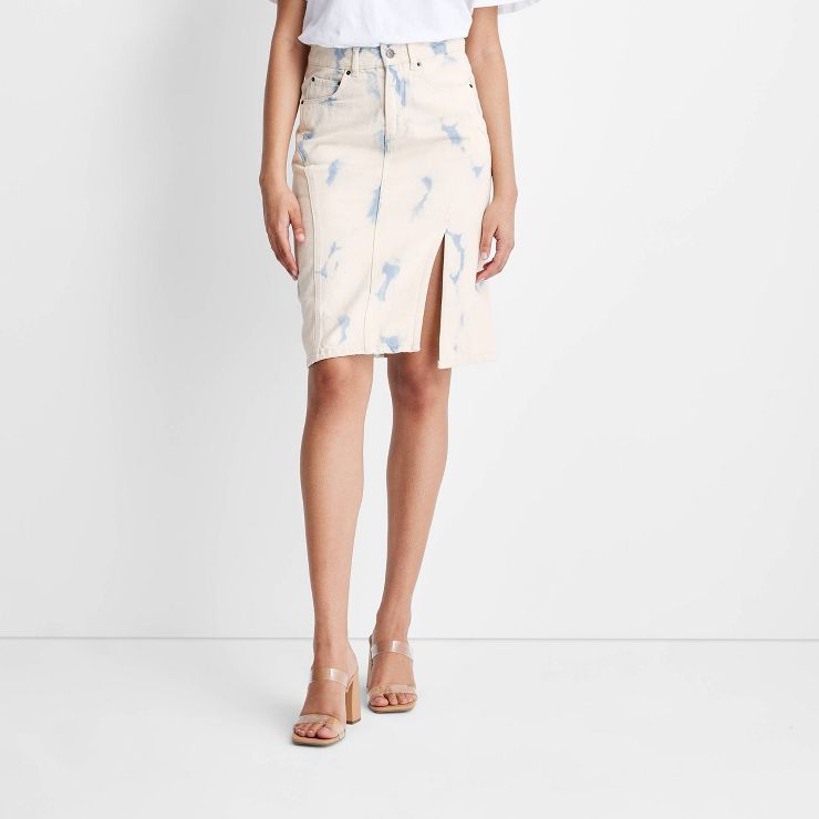 Women's High-Rise Midi Denim Skirt - Future Collective™ with Gabriella Karefa-Johnson Light Was... | Target