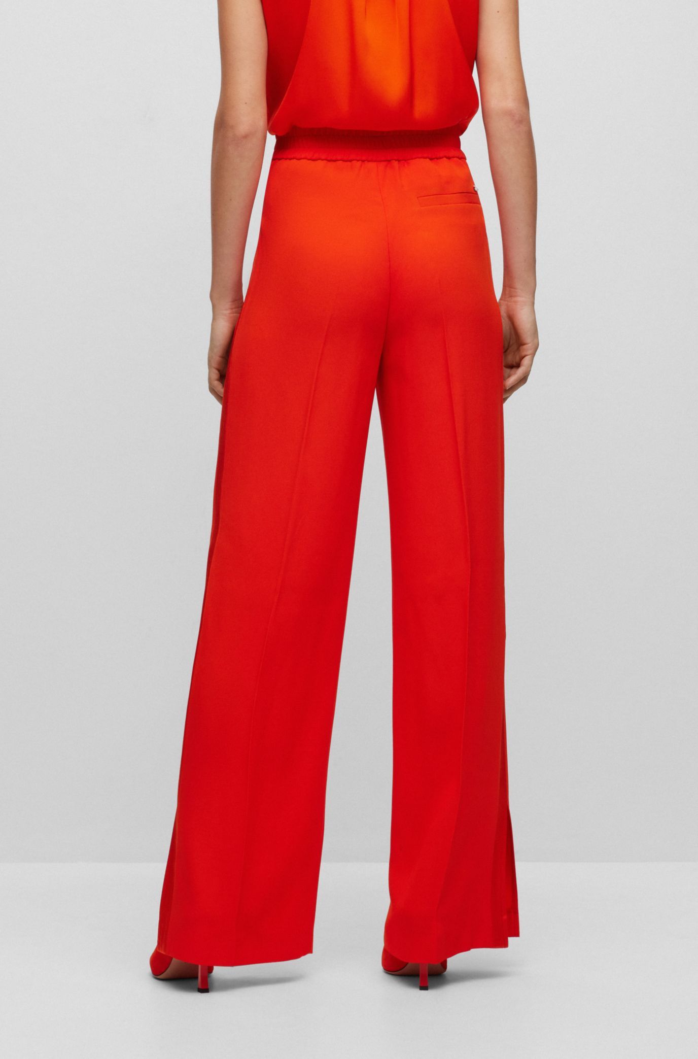 Relaxed-fit high-waisted trousers with wide leg | Hugo Boss (UK)