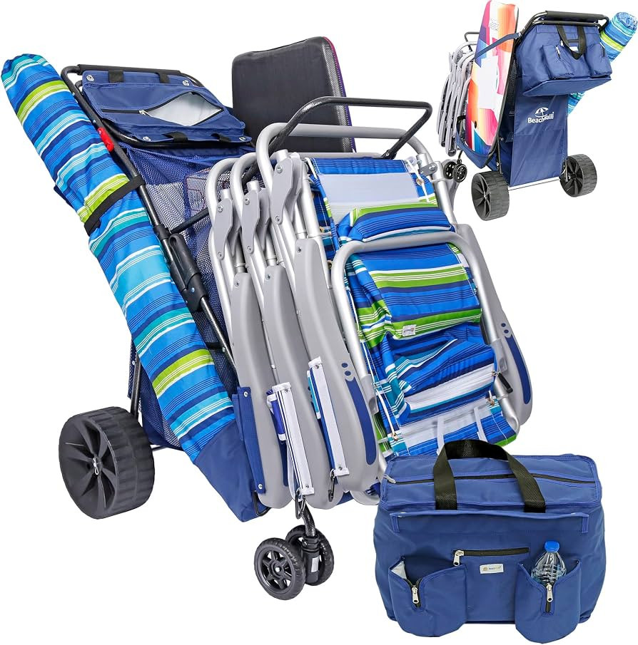 Ultimate Buggy Beach Cart with Big Wheels for Sand, Wide Wheel Wagon with Insulated Cooler Bag, B... | Amazon (US)