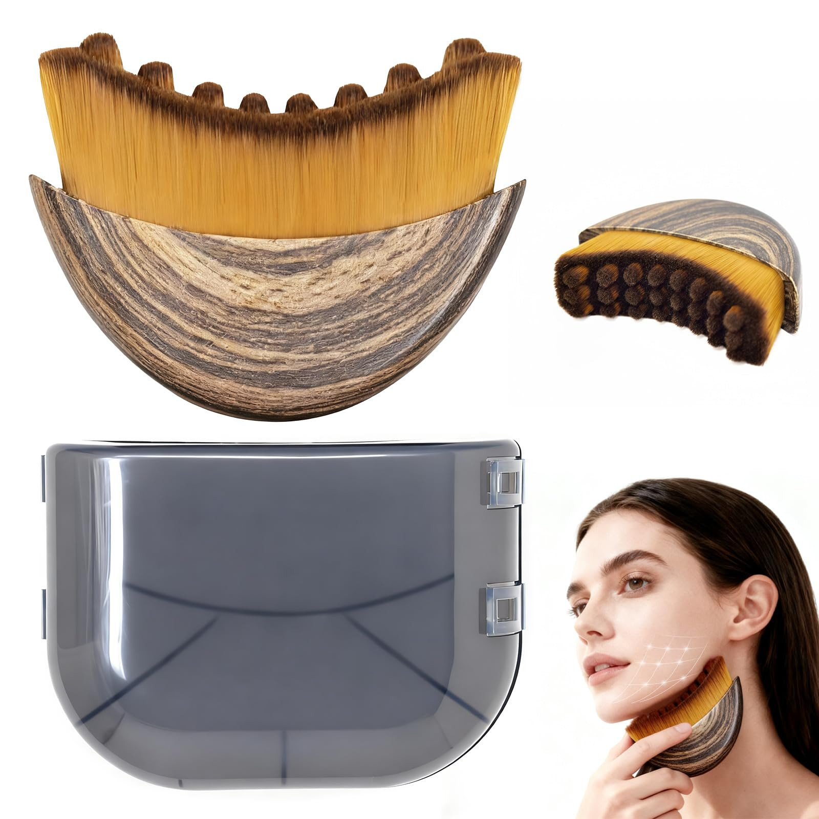 Lymphatic Contour Face Brush, Manual Lymphatic Drainage Massager, Natural Makeup Brushes with Dur... | Amazon (US)