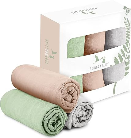 Fern & Avery Swaddle Blankets - Organic Cotton and Bamboo Baby Blankets - Gender Neutral Muslin S... | Amazon (US)