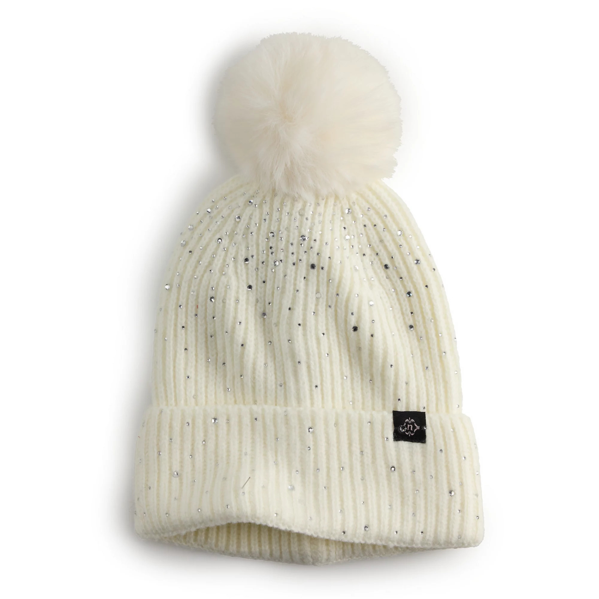Women's Nanette Lepore Scattered Rhinestone Beanie With Pom Pom | Kohl's