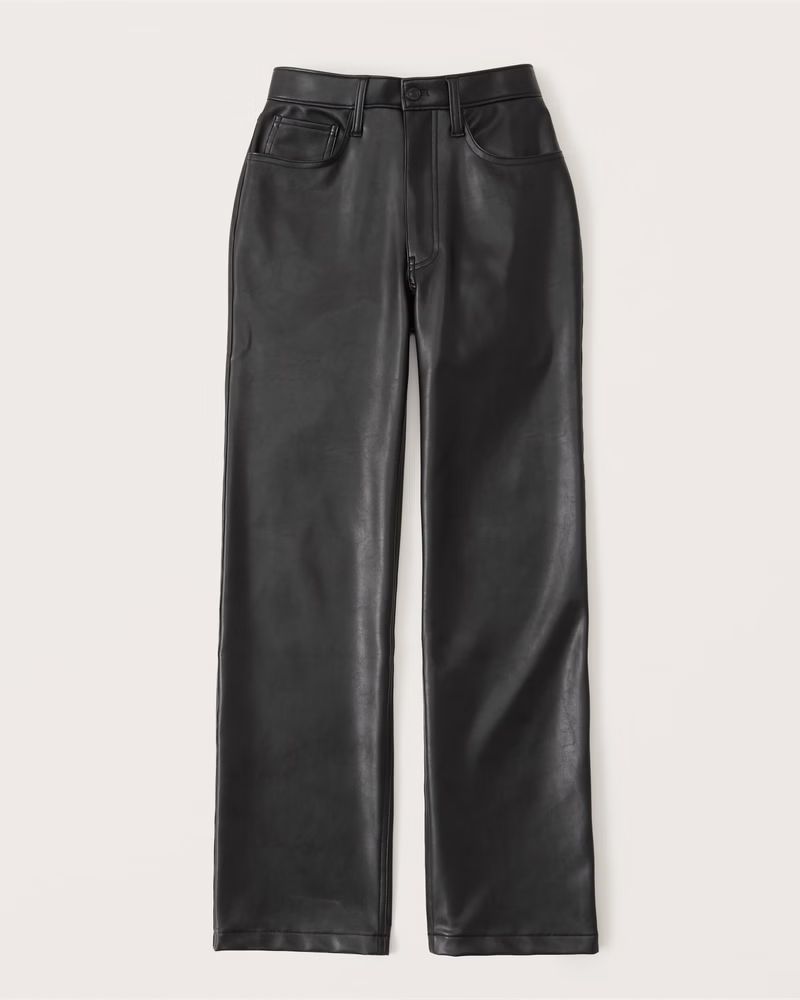 Women's Curve Love Vegan Leather 90s Relaxed Pant | Women's Bottoms | Abercrombie.com | Abercrombie & Fitch (US)