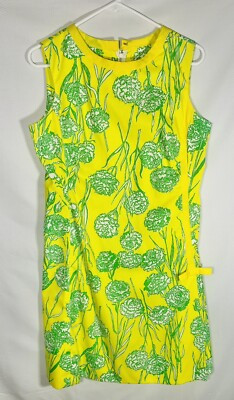 Vintage The Lilly Pulitzer Mod Floral Yellow Green Dress Sleeveless 1960￼'s  | eBay | eBay US