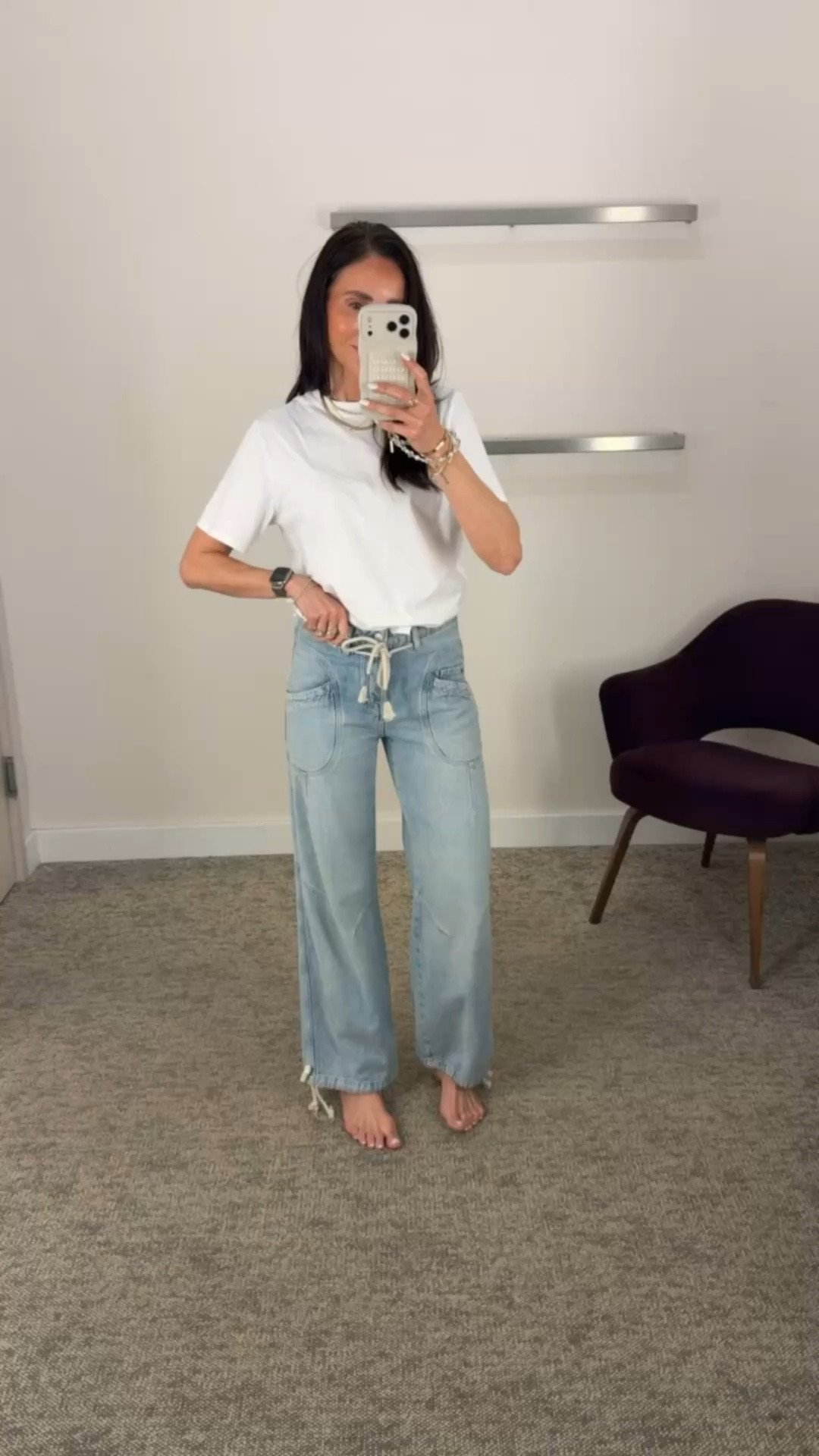 Free Prople front pocket jeans, white tee, classic casual style, spring outfit, nordstrom, annabrstyle.

#LTKOver40