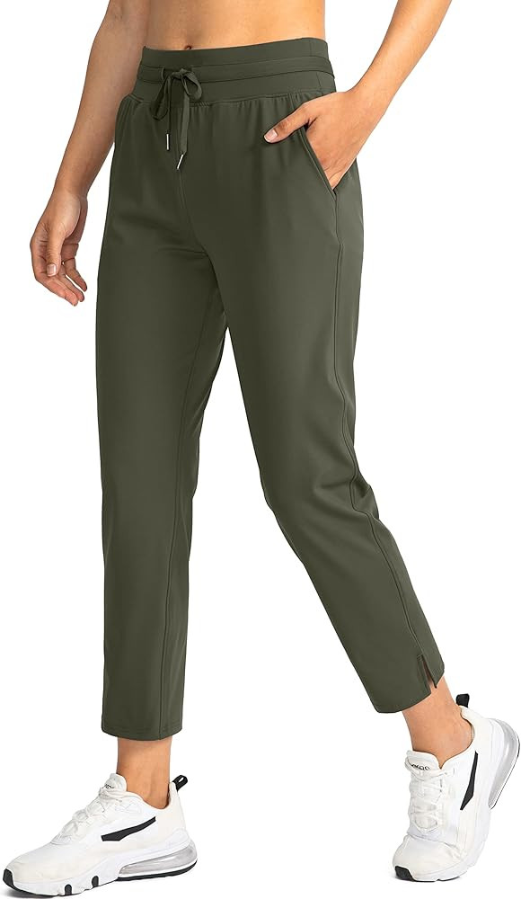 Soothfeel Women's Pants with 4 Pockets 7/8 Stretch High Waisted Sweatpants Travel Athletic Work G... | Amazon (US)