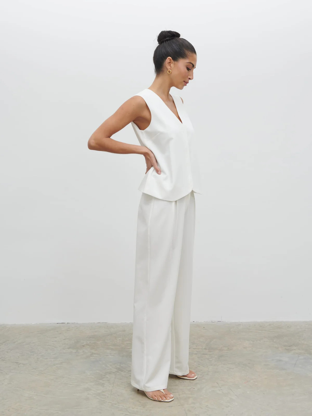 Taya Tailored Waistcoat - Cream | Pretty Lavish (UK)