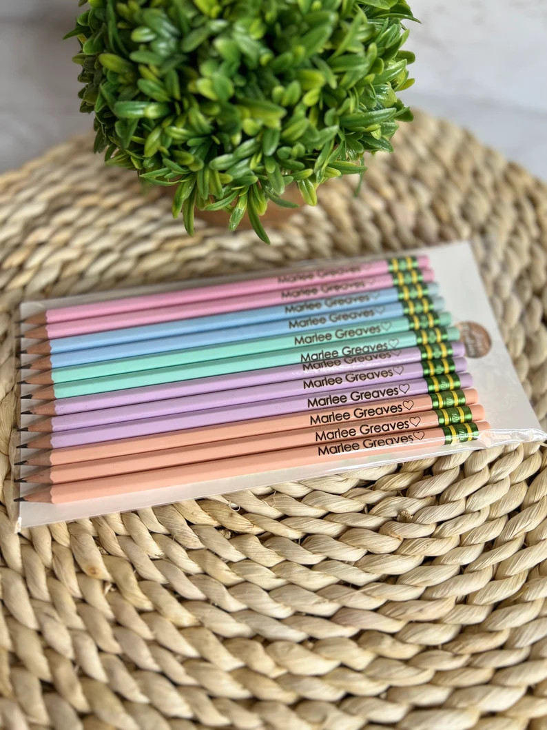 Engraved Pencils Name Pencils Ticonderoga-engrave Your Name Pencil Set-back to School-personalize... | Etsy (US)