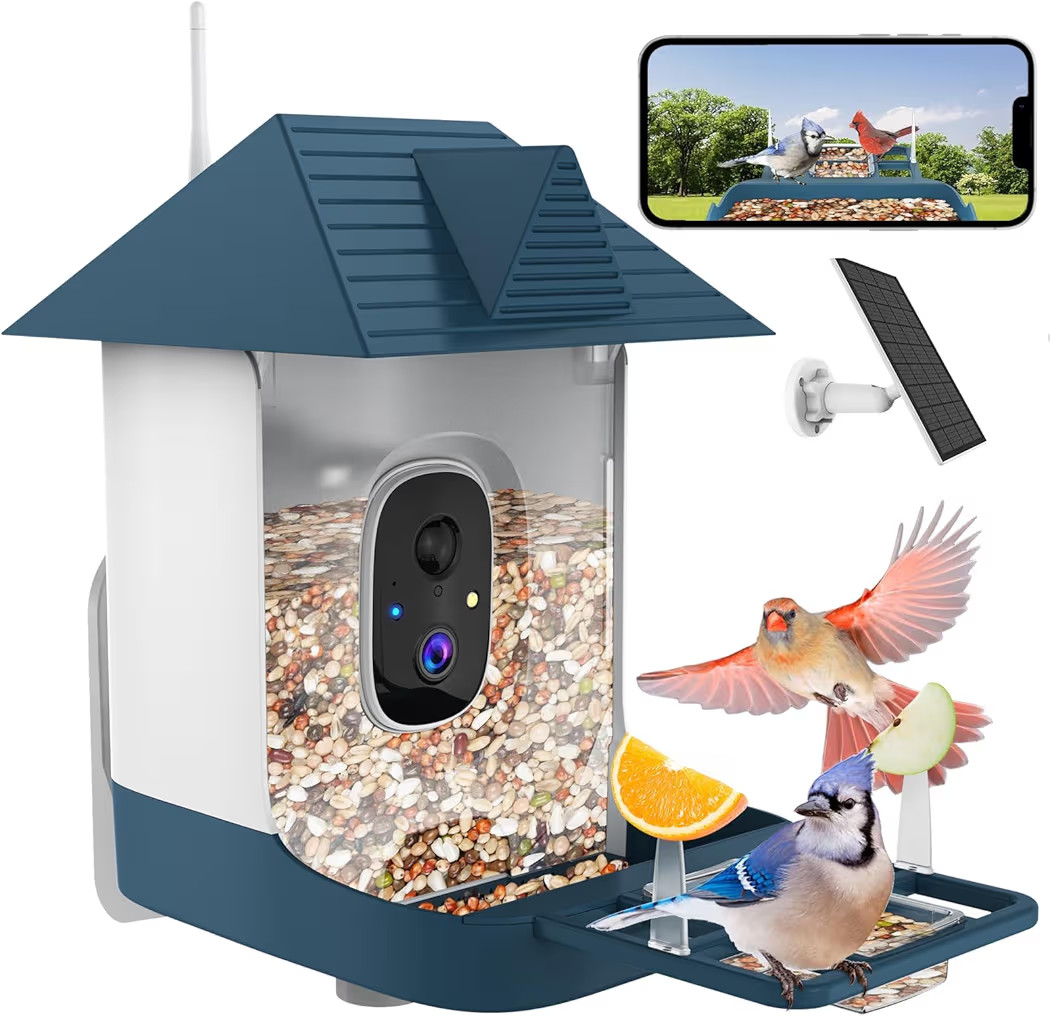 Bird Feeder with Camera,WiFi Outdoor Smart Bird Feeder Camera with Built-in AI Birds Recognition,... | Amazon (US)