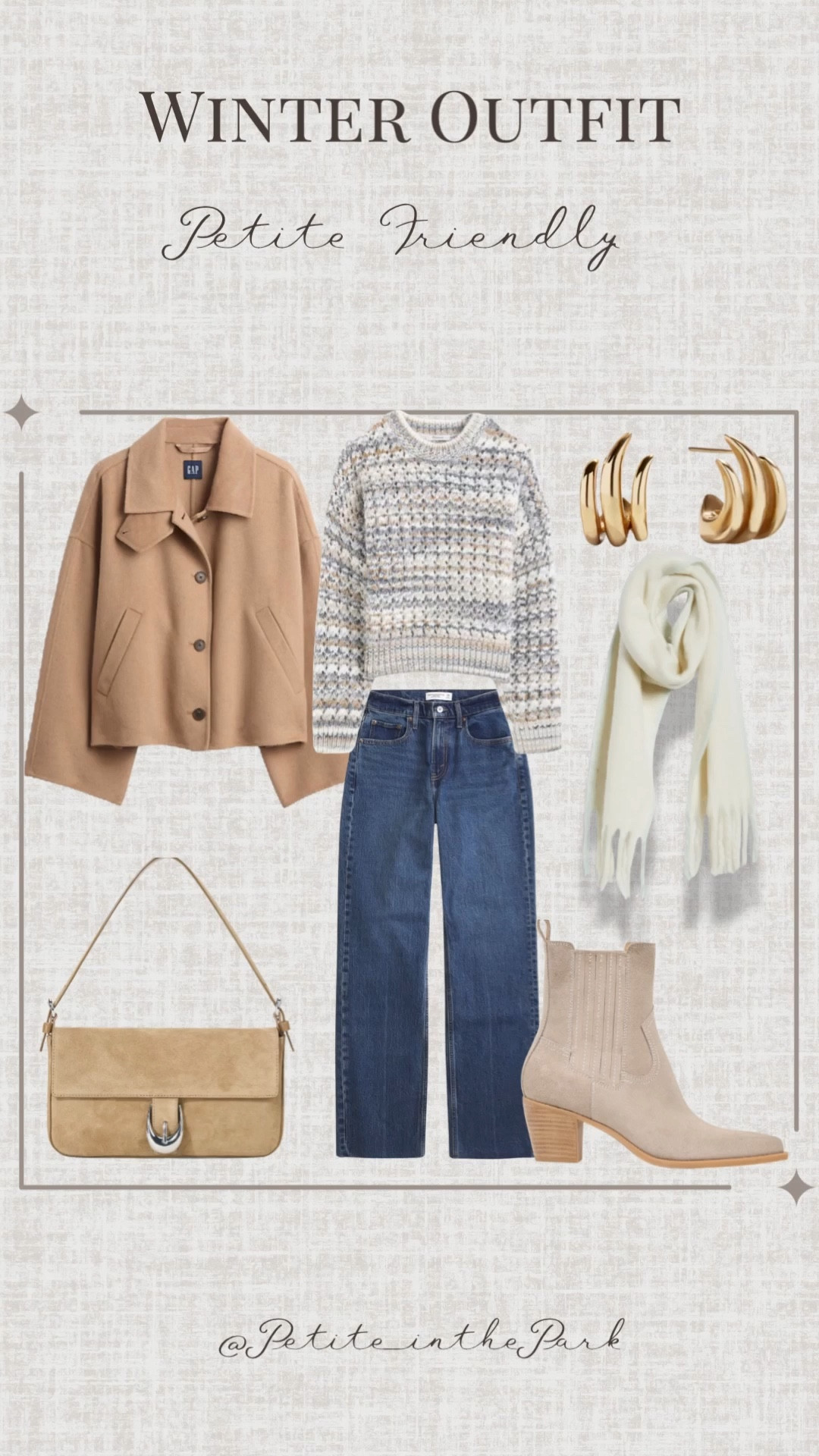 Winter petite outfit  

Winter outfit, winter trends, casual winter outfit, petite winter outfit, winter fashion, winter style, petite style, petite winter style, casual petite outfit, minimal outfit, minimal winter outfit, wool coat, petite coat, , tan coat, marled sweater , white sweater, high waisted pants , petite jeans , jeans, boots, tan boots, ankle boots, shoulder bag, suede bag, tan bag, tan purse, gold earrings, gold hoop earrings, gold necklace, minimal jewelry  #casualoutfit #petiteoutifts #winteroutfits #winteroutfits2025 #wintertrends 



#LTKSeasonal #LTKPetite #LTKHoliday