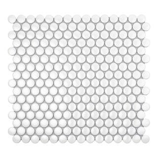 Cirkel White 11.46 in. x 12.4 in. Glossy Porcelain Mosaic Wall and Floor Tile (9.87 sq. ft./case) (10-pack) | The Home Depot