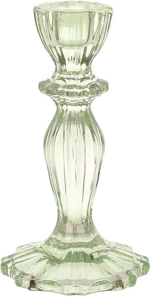 Talking Tables Green Glass Candlestick Holder Taper Candle Stand for Indoor or Outdoor Dining, El... | Amazon (US)
