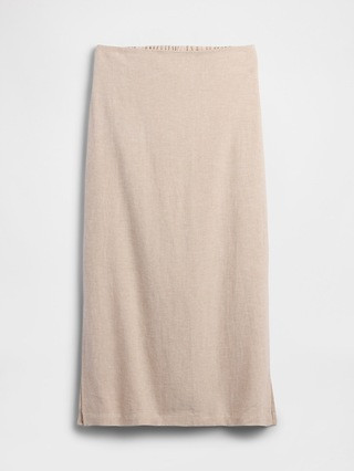 Linen-Blend Maxi Slip Skirt | Gap Factory