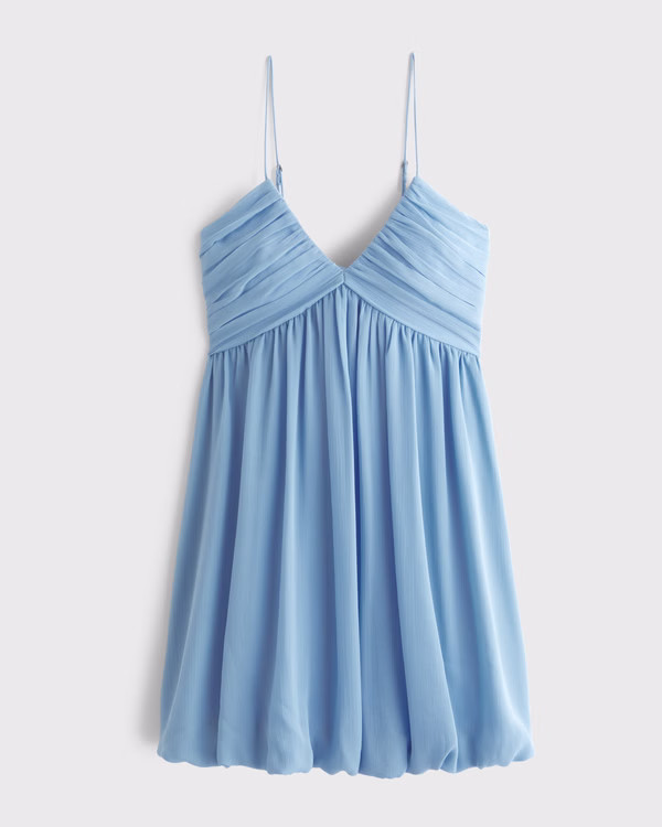 Women's Sheer Bubble Hem Mini Dress | Women's New Arrivals | Abercrombie.com | Abercrombie & Fitch (US)