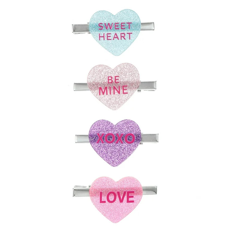 Way to Celebrate Valentine's Day Candy Heart Clips, 4 Pieces | Walmart (US)