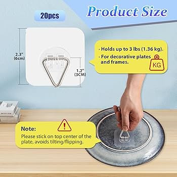 DIDUDIDU Wall Plate Hangers for Display - Invisible Adhesive Picture Hangers for Wall - Ideal for... | Amazon (US)