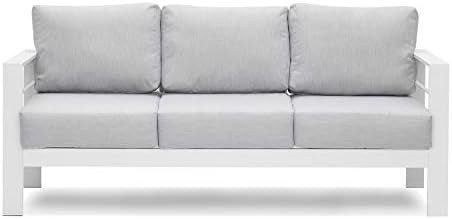 Solaste Patio Furniture Metal Couch, 3-Seat All-Weather Contemporary Aluminum Outdoor Sofa Chair wit | Amazon (US)