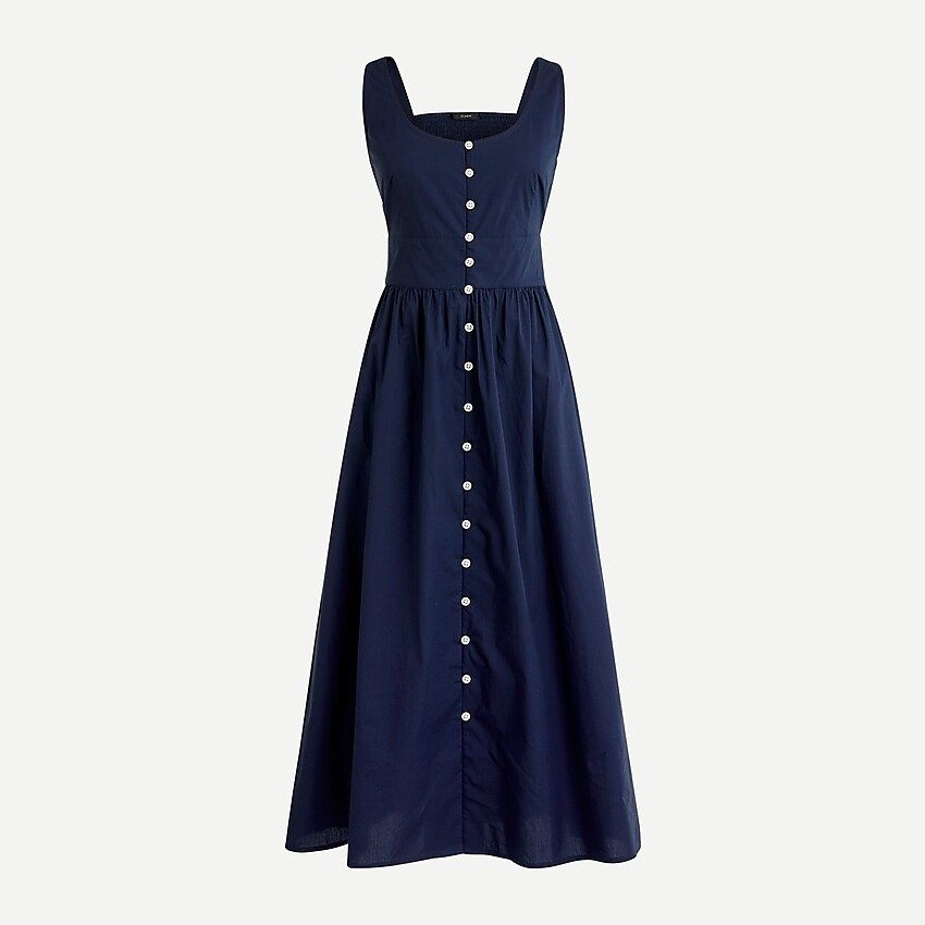 Button-front cotton poplin dress | J.Crew US