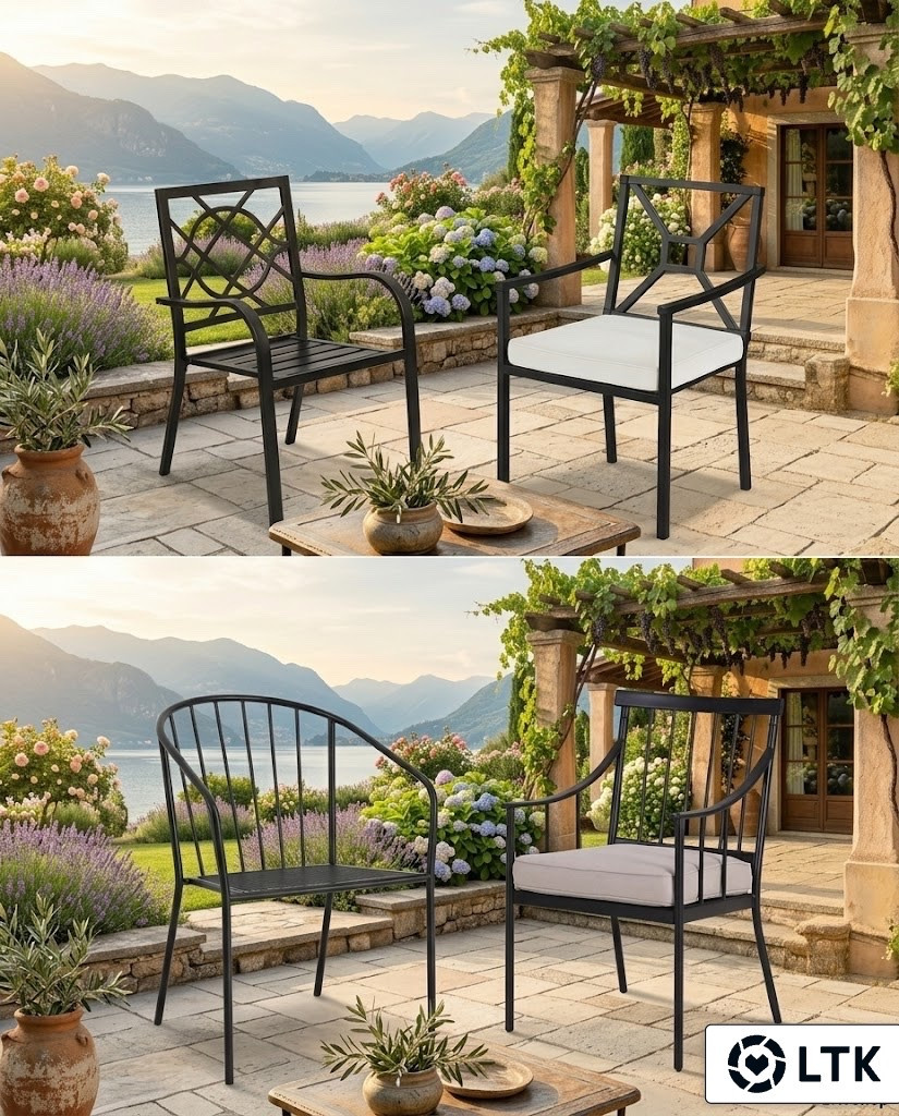 Been looking for outdoor dining - bistro chairs that have a modern traditional look. These have 4 inch cushions and rave reviews. The look designer. There’s other I love too! All price ranges. 

🫶 I am redecorating my home slowly. Follow along if you love modern traditional aesthetic. I will do the leg work finding the best home decor - furniture for the best prices. 

#LTKOutdoor #LTKPorch #OutdoorPatioChairs #OutdoorDiningChairs #PatioFurniture