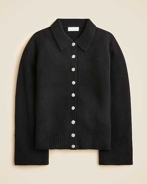 Milano-stitch cinched-waist cardigan with embellished buttons | J. Crew US