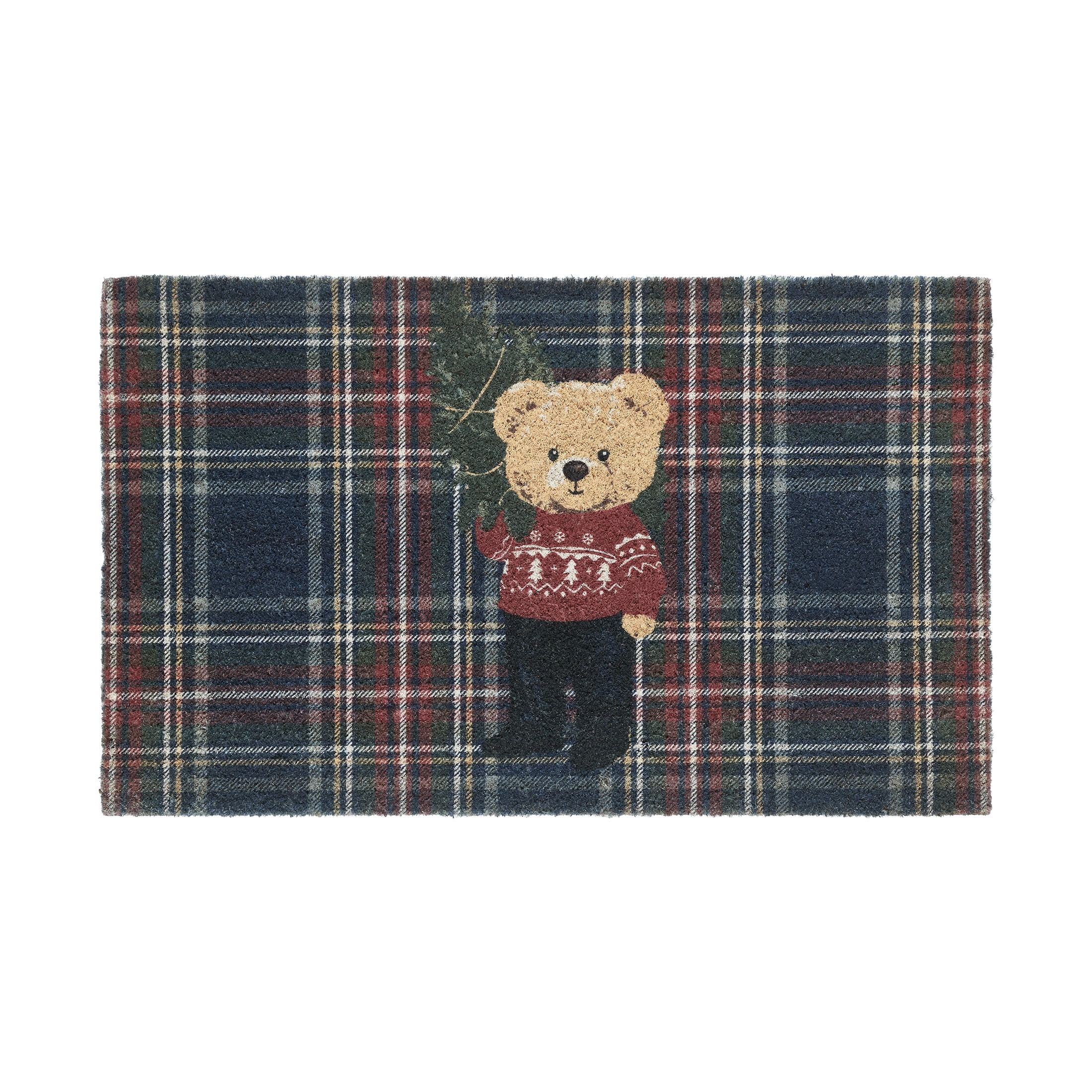 My Texas House Multicolor Teddy Plaid Outdoor Coir Doormat, 18" x 30" | Walmart (US)