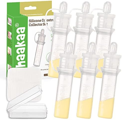 haakaa Colostrum Collector Set Includes a Portable Case and a White Cotton Cloth Wipe for Breastf... | Amazon (US)