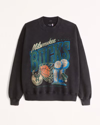 Men's Milwaukee Bucks Graphic Crew Sweatshirt | Men's Tops | Abercrombie.com | Abercrombie & Fitch (US)