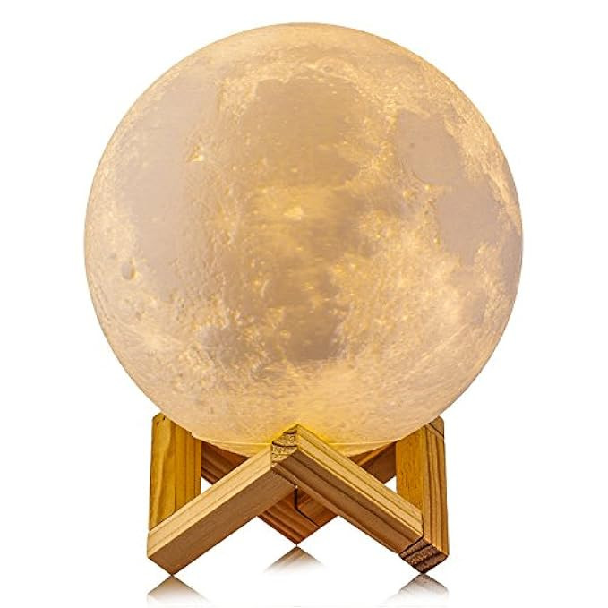 Gahaya 5.9"/15cm Moon Lamp, 3D Printed Light, Touch Control, Stepless Dimmable, Warm White (3000K) a | Amazon (US)