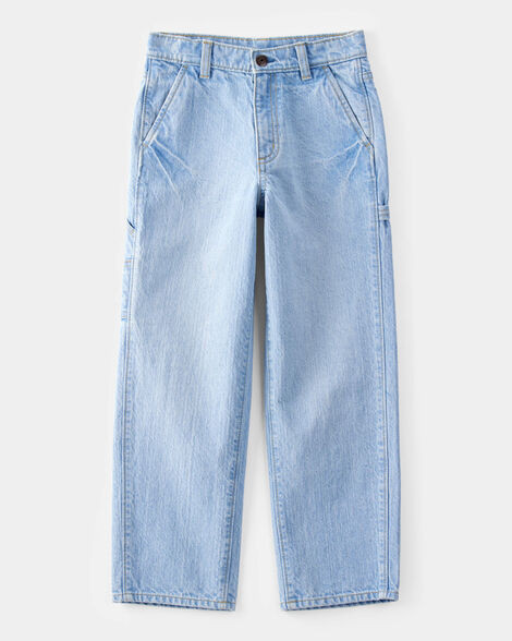 Boys Baggy Iconic Denim Carpenter Pants - Faded Wash | Carter's Inc