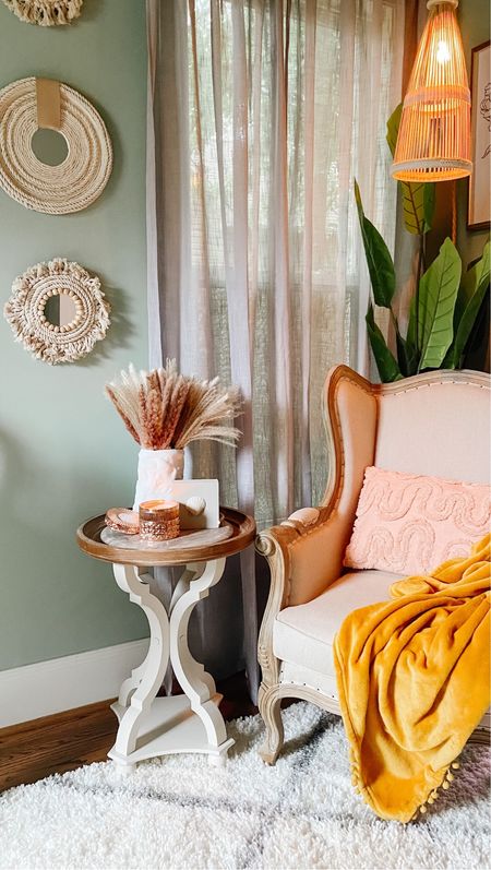 My little reading nook in my home office is one of my favorite spaces! I hunted for so long to find my wingback chair and I love my little round side table. 

Wayfair Find | Wayfair wingback chair | farmhouse side table | Amazon finds | farmhouse decor | boho decor | nearly natural | canna plant | boho throw blanket | yellow throw blanket | Rugs USA rug 

#LTKSpringSale #LTKhome #LTKMostLoved