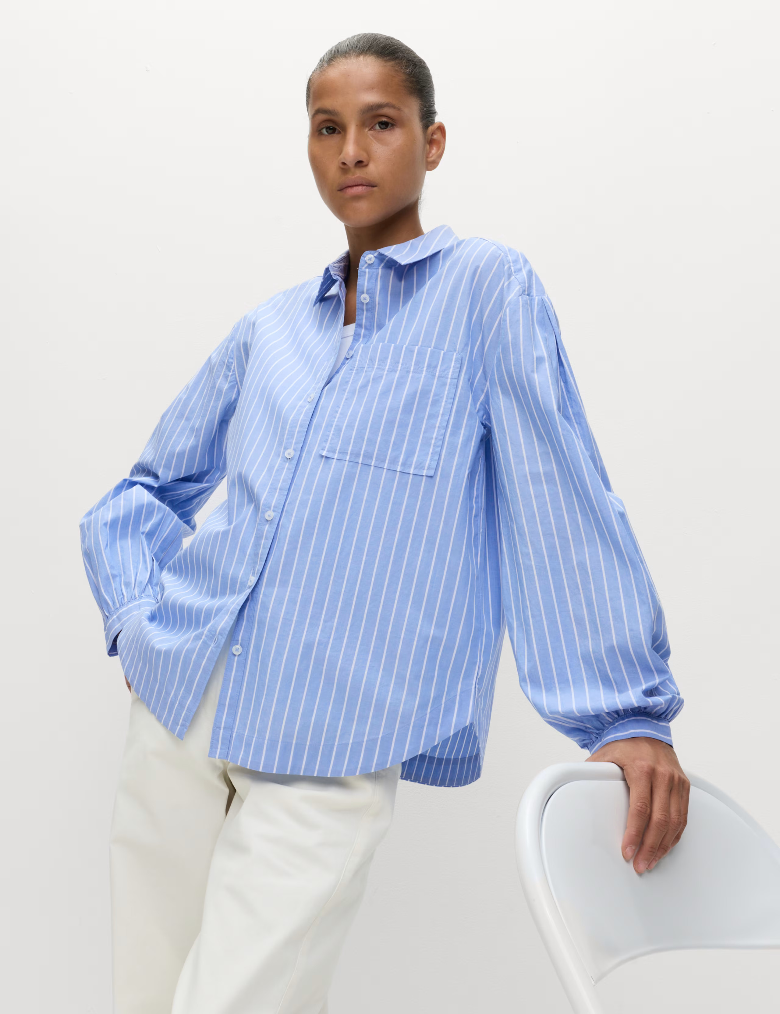 Pure Cotton Striped Boxy Shirt | M&S Collection at M&S | Marks & Spencer (UK)