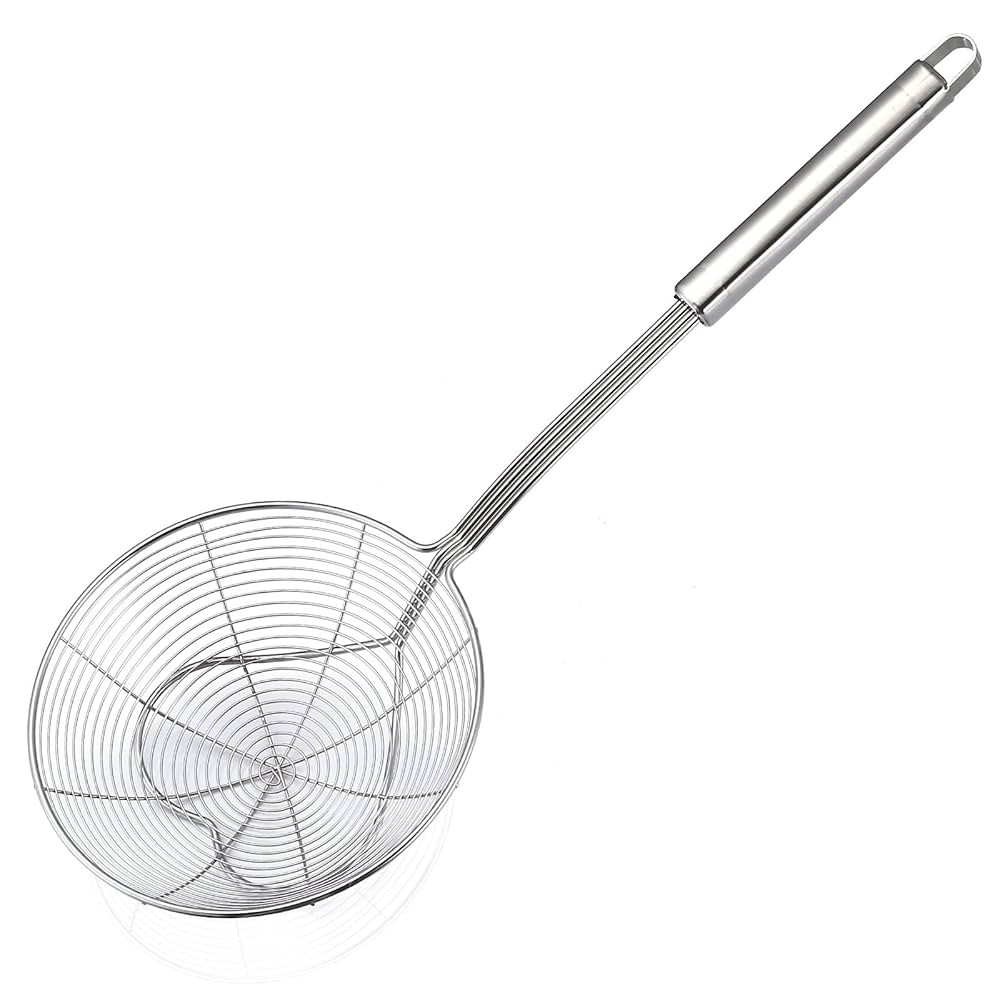 Strainer Skimmer Spoon for Cooking and Frying, 6.3 Inches Strainer with Handle Stainless Steel Ki... | Amazon (US)
