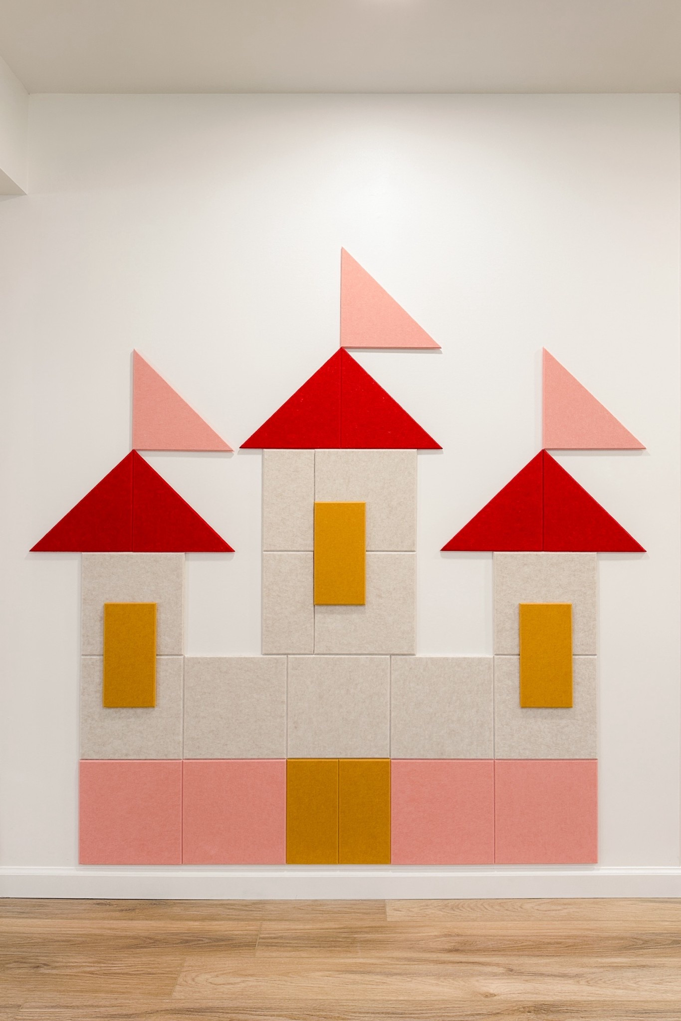 Easy DIY castle wall mural using felt wall panels! 🏰 You can even use it as a bulletin board 📌 Linking the exact felt squares and triangles I used, plus picture hanging strips. (I ordered one of each product below, and have plenty leftover to use in another space.)

playroom decor, kids room wall decor, finished basement, colorful home, acoustic panels

#LTKKids #LTKFamily #LTKHome