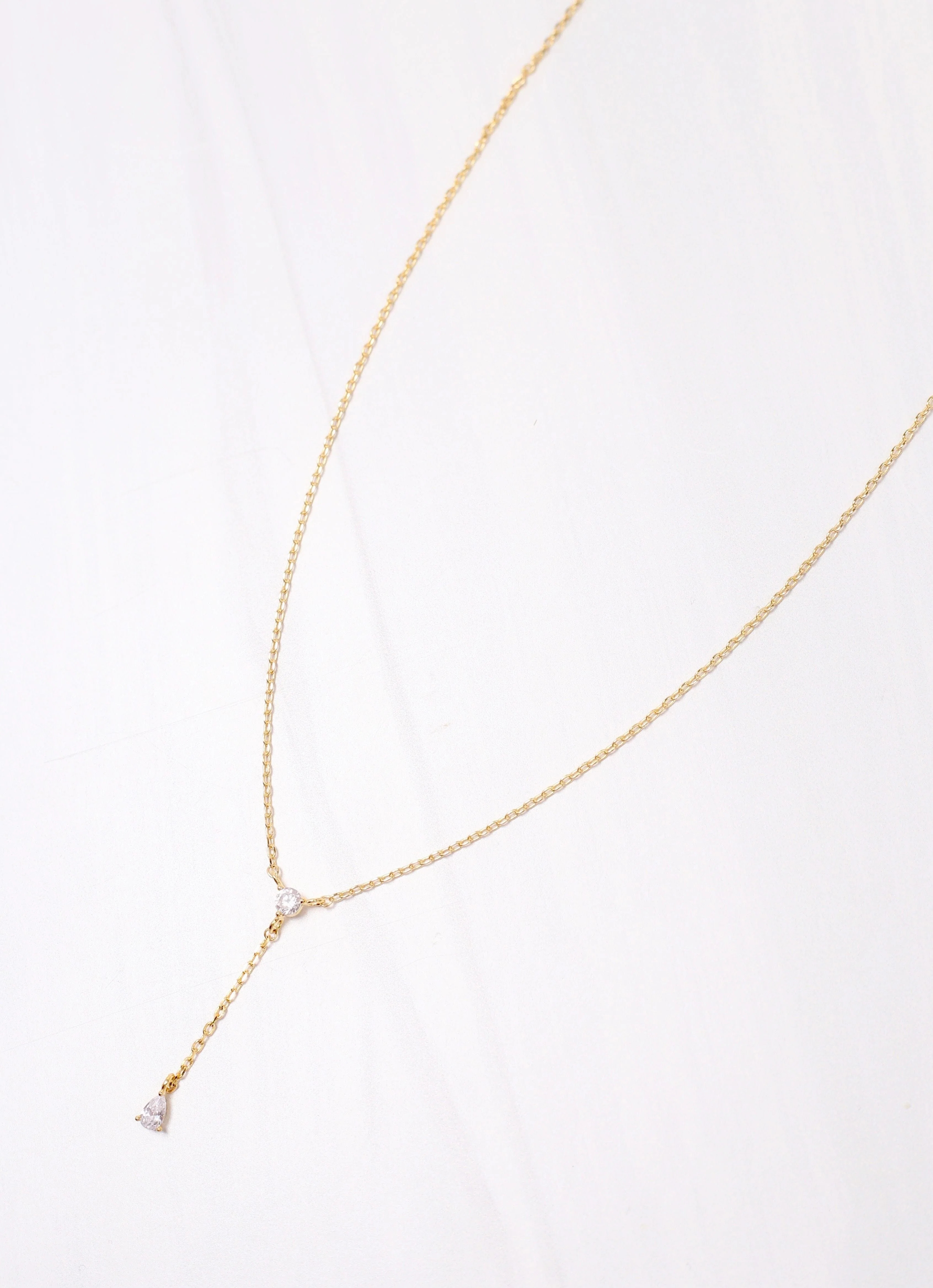Hale Y Necklace with CZs GOLD | Caroline Hill