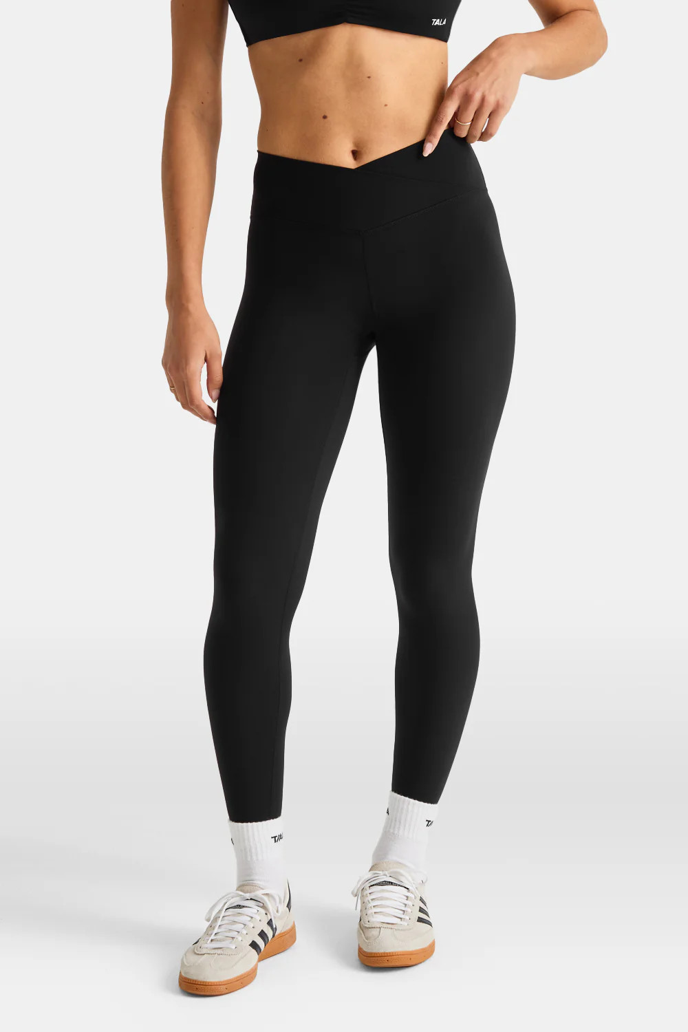 DayFlex Wrap High Waisted Leggings - Shadow Black | TALA | TALA (UK)