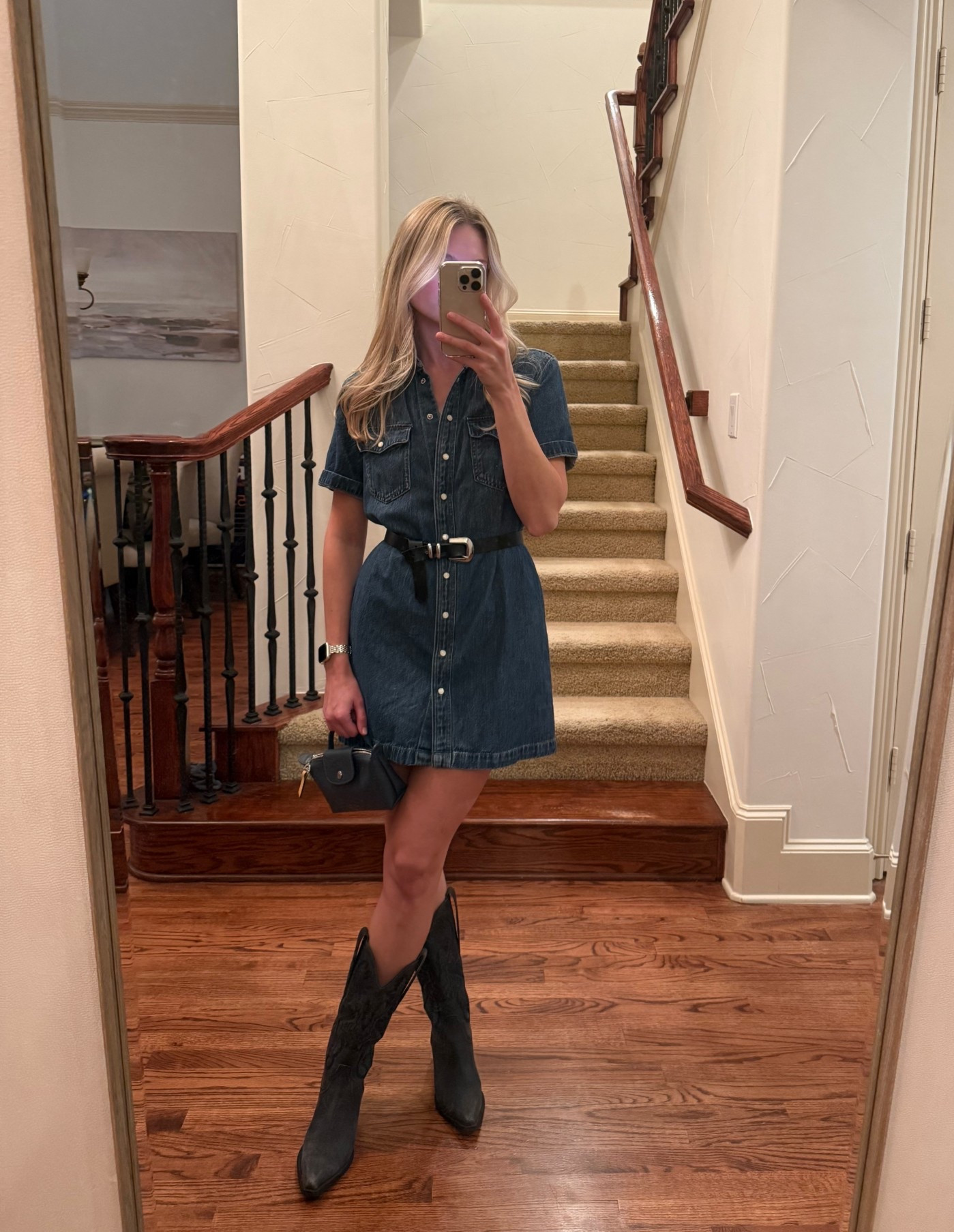 Wearing an XS in dress 👢💙