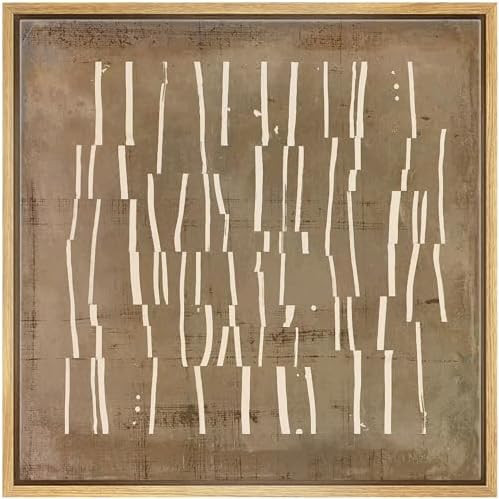 SIGNWIN Framed Canvas Print Wall Art Ivory Strokes Contemporary Illustrations Fine Art Farmhouse/... | Amazon (US)