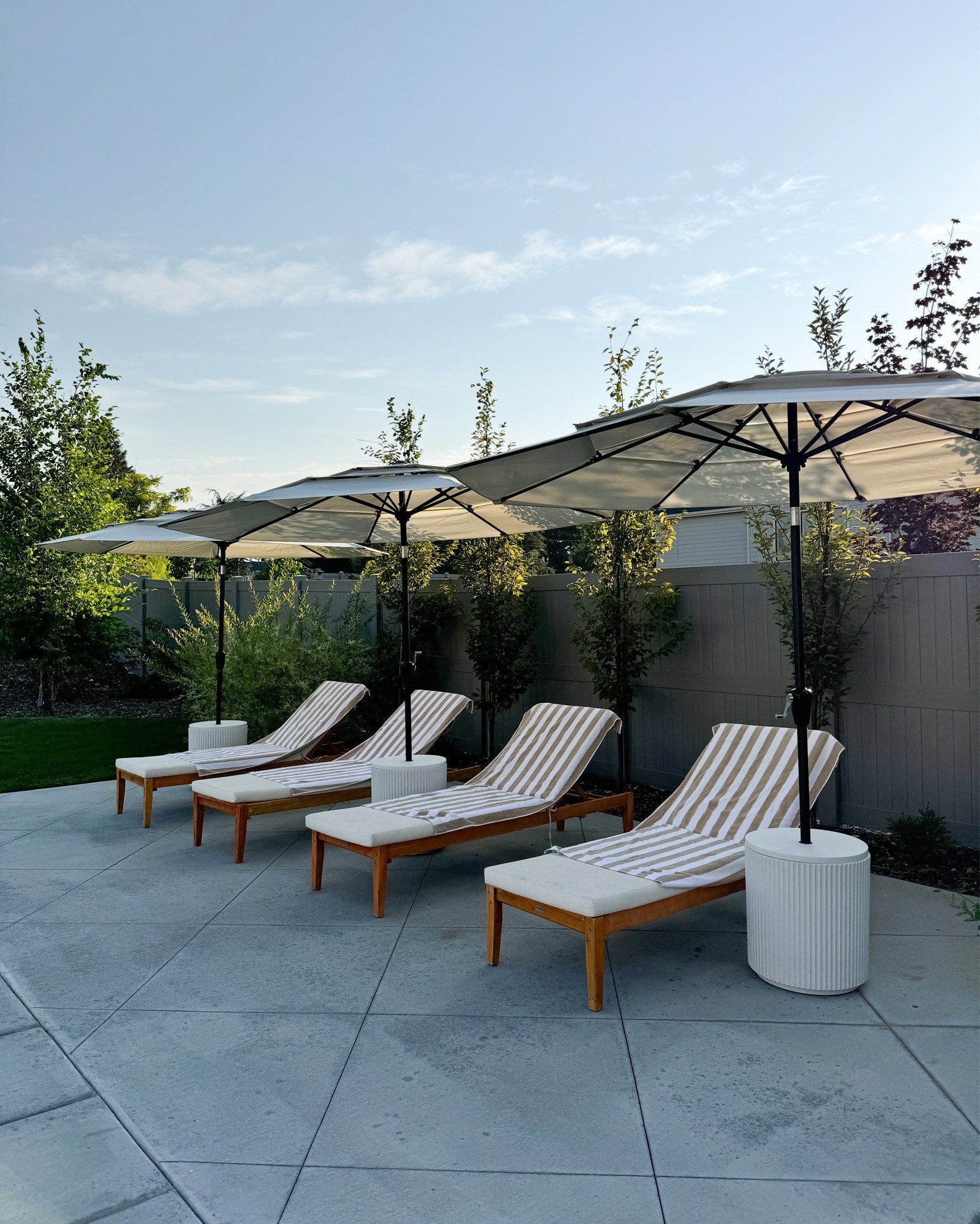 One of my favorite spots in our backyard..poolside! These umbrellas and umbrella tables have provided us so much shade the last few summers. They’re affordable and have held up well! 

#LTKSeasonal #LTKHome #LTKStyleTip