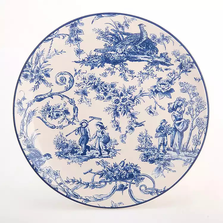 Round Blue Toile Dinner Plate | Kirklands