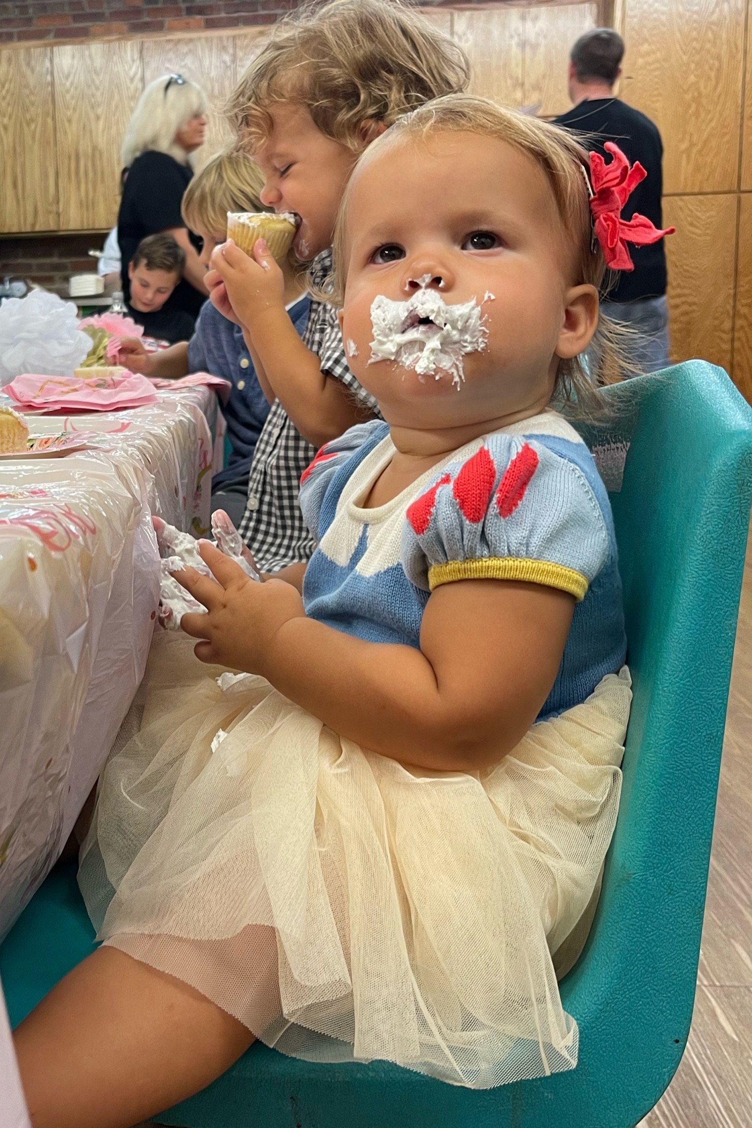 Runs big! Ellas normally 18/ 24 month and is in a 6-12 month!