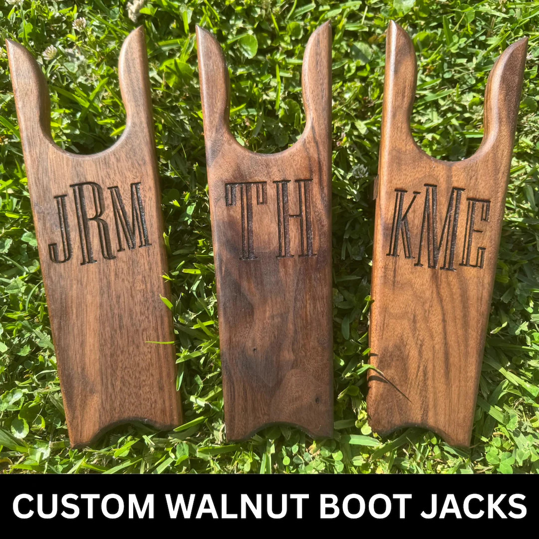 Custom Monogram Boot Jack – Rustic Reclaimed Wood – Personalized Cowboy Boot Puller – Handm... | Etsy (Global)